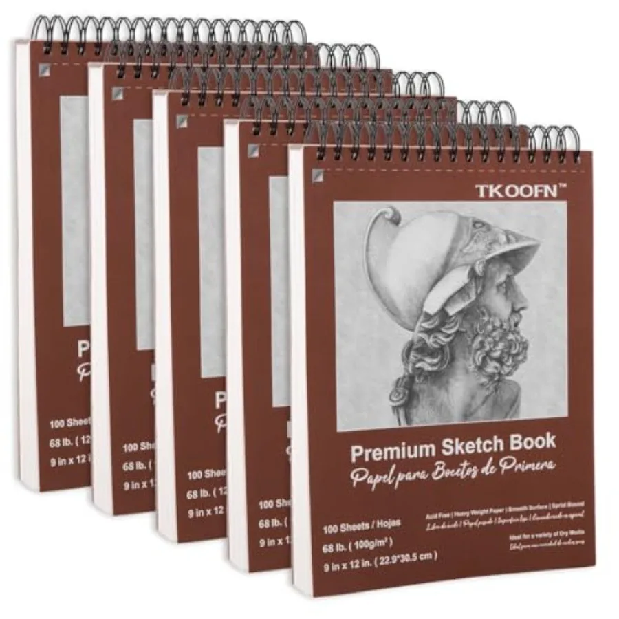 

Sketch Book Bulk 00 Sheet Total,Top Spiral Bound Premium Sketchbook Drawing Pads(68lb/100gsm), Acid-Free Painting Paper Drawing