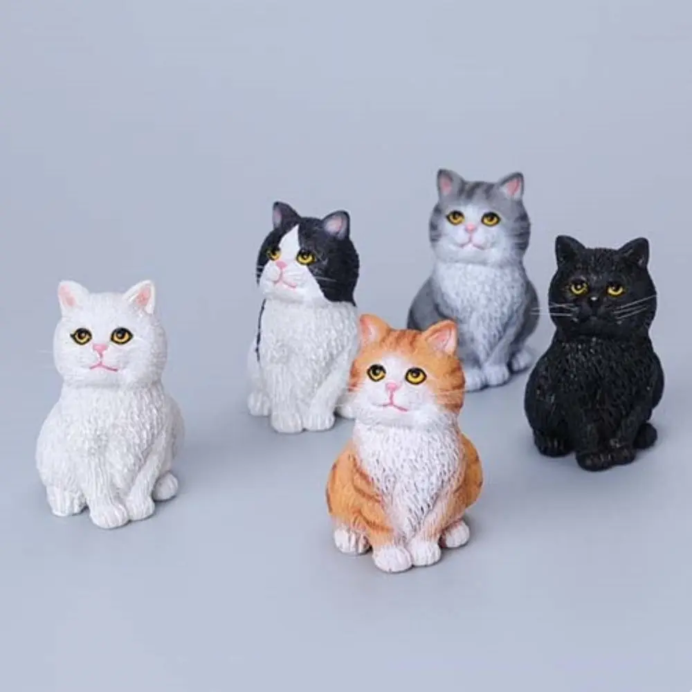 Kreative sitzende Katze Ornament niedliche Mini Cartoon Katze Haustier Modell Kätzchen Modell Harz Katze Dekoration Desktop