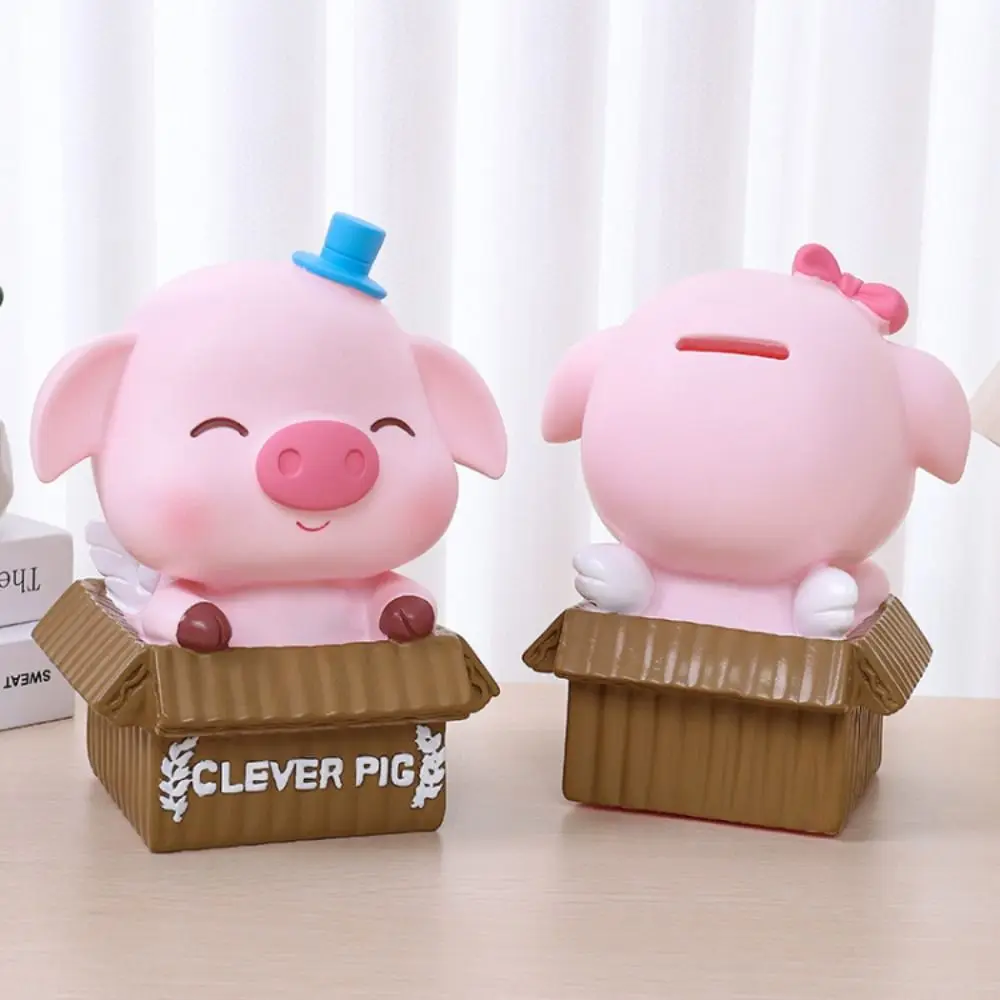 Large capacity Anti-fall Pig Savings Tank Moisture-proof Cute Pig Piggy Bank Handmade Cartoon Desktop Ornament Birthday Gift