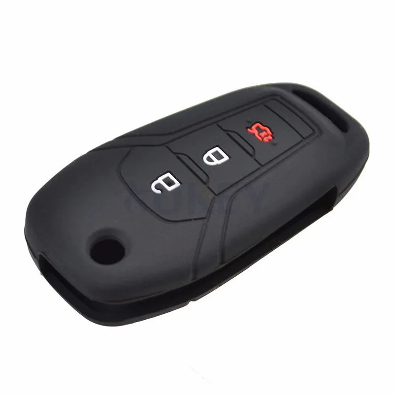 Silicone Car Key Case For Ford F-150 F-250 F-350 Explorer Ranger KA Fiesta Mondeo Cover Keyless Remote Fob Shell Skin Holder