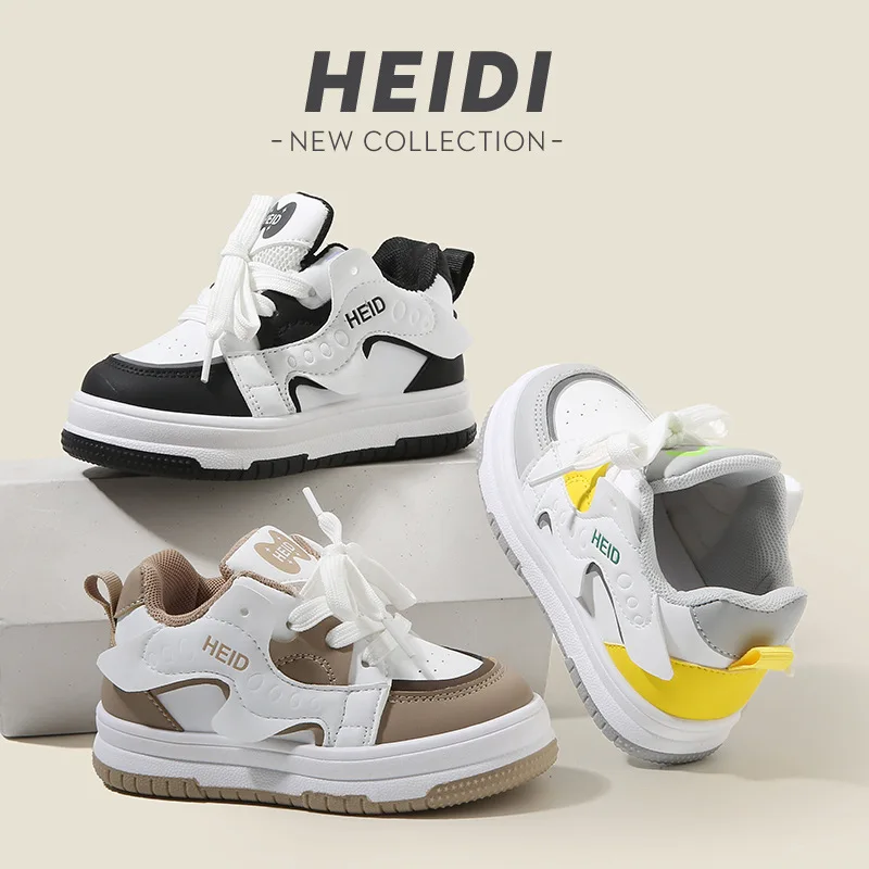 Spring Autumn Thick-soled Trendy Sneakers Kids Girls Boys Lightweight Non-slip Running Shoes Soft-soled Children Sneakers Casual