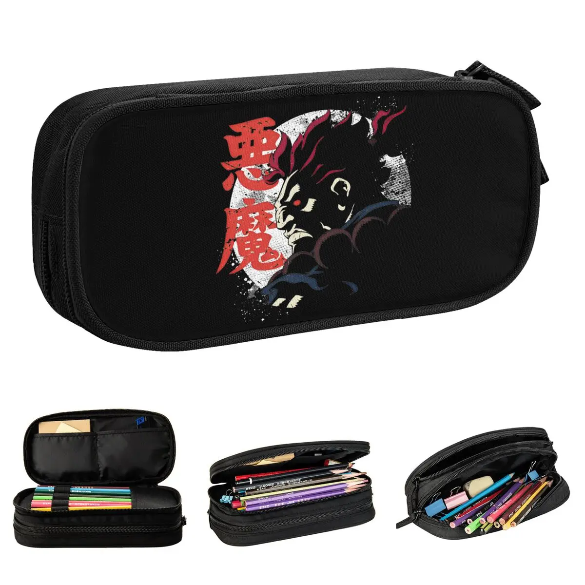 Creative Akuma Pencil Cases Street Fighters Pencilcases Pen for Student Big Capacity Bag Office Gift Stationery
