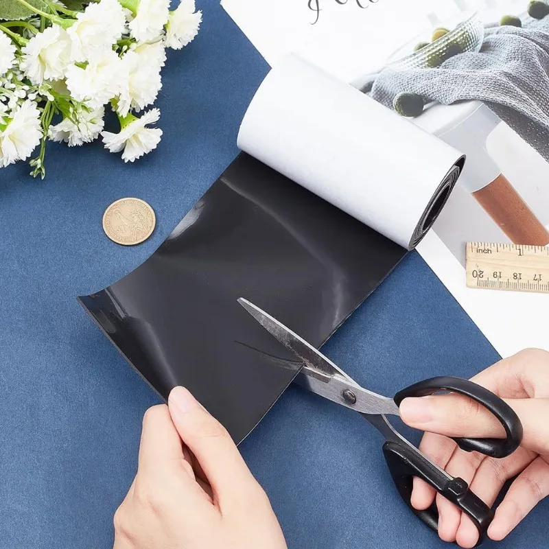 1Roll 3.93x0.06x39.3 inch (W*T*L) Self-Adhesive Silicone Rubber Sheet Adhesive Backed Rubber Sheet Rolls for DIY Washers Crafts