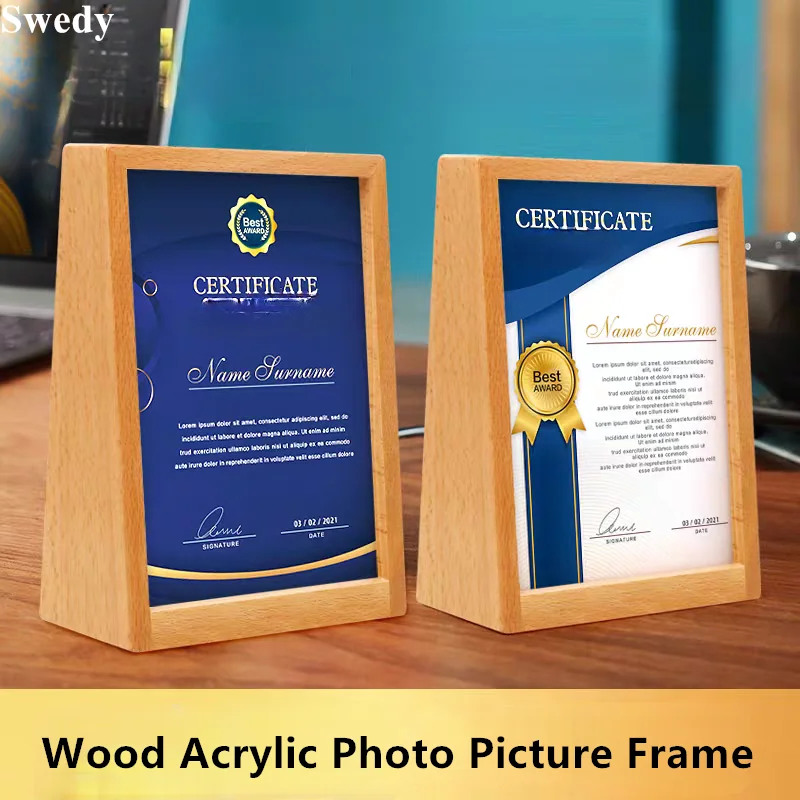 

6 Inch 10x15cm Solid Wood Photo Picture Poster Frame Sign Holder Display Stand Table Menu Paper Card Holder Price Display Holder