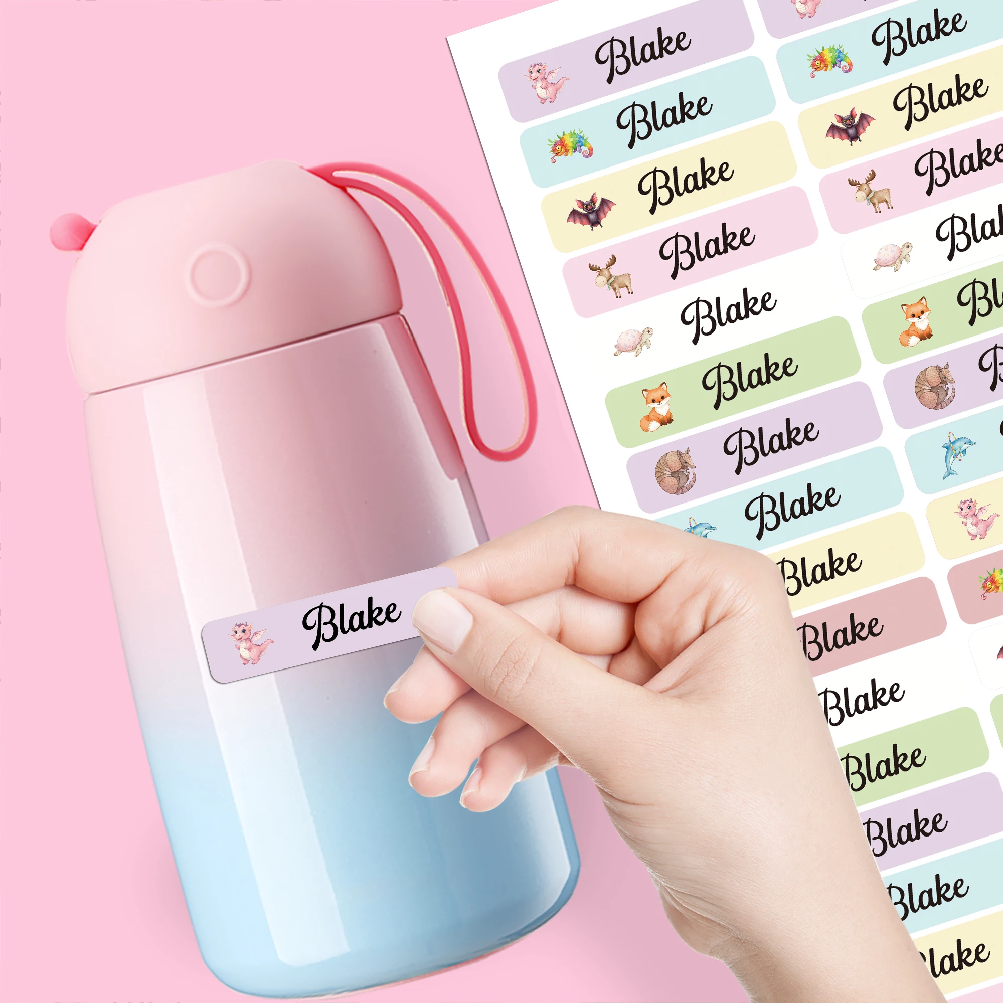 ملصق اسم الطفل ذاتي اللصق مخصص علامة رياض الأطفال مخصصة في ملصقات مقاومة للماء متعددة الصوت #1