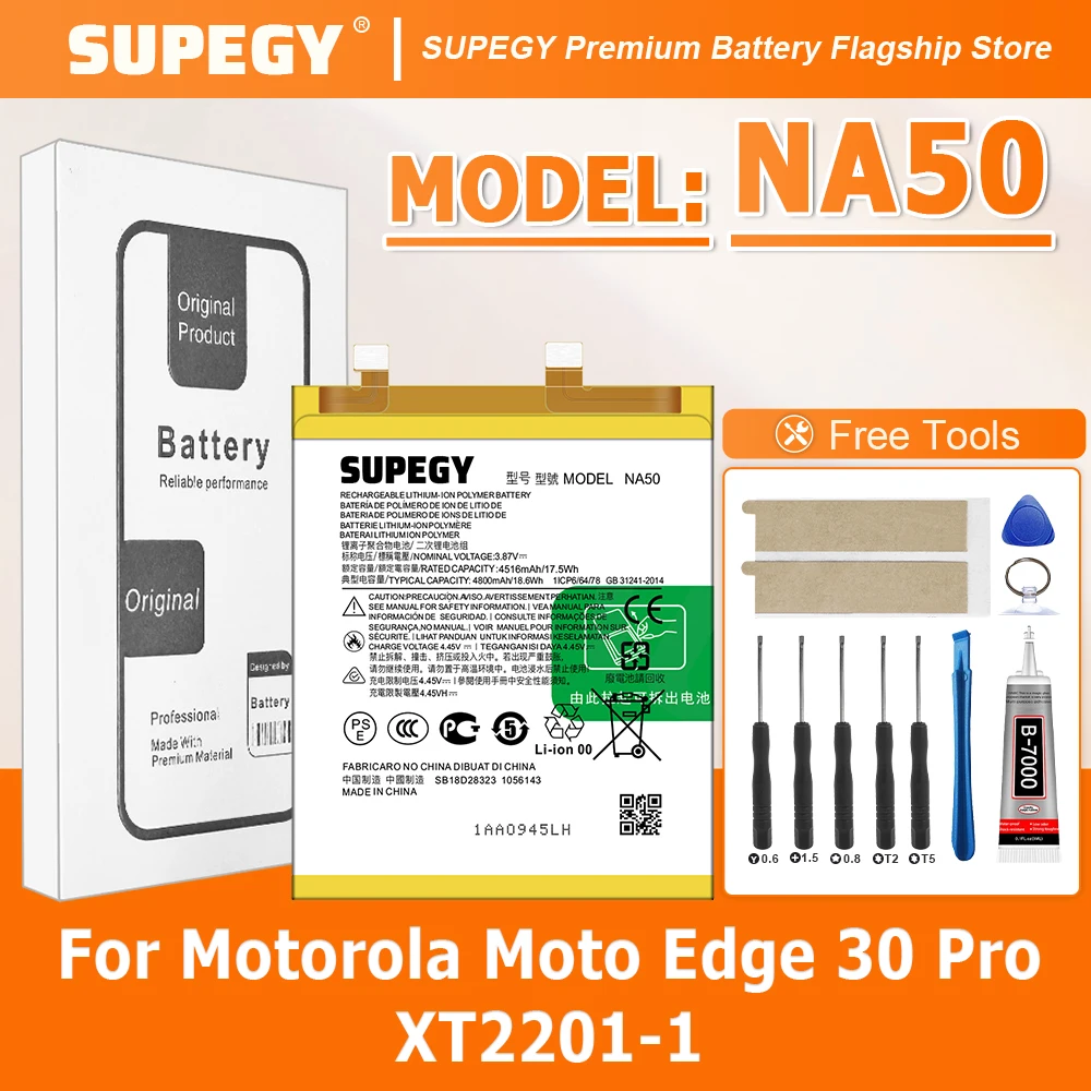

100% новый высококачественный аккумулятор NA50 для MOTOROLA MOTO Edge 30 Pro/XT2201-1, сменный аккумулятор + бесплатные инструменты