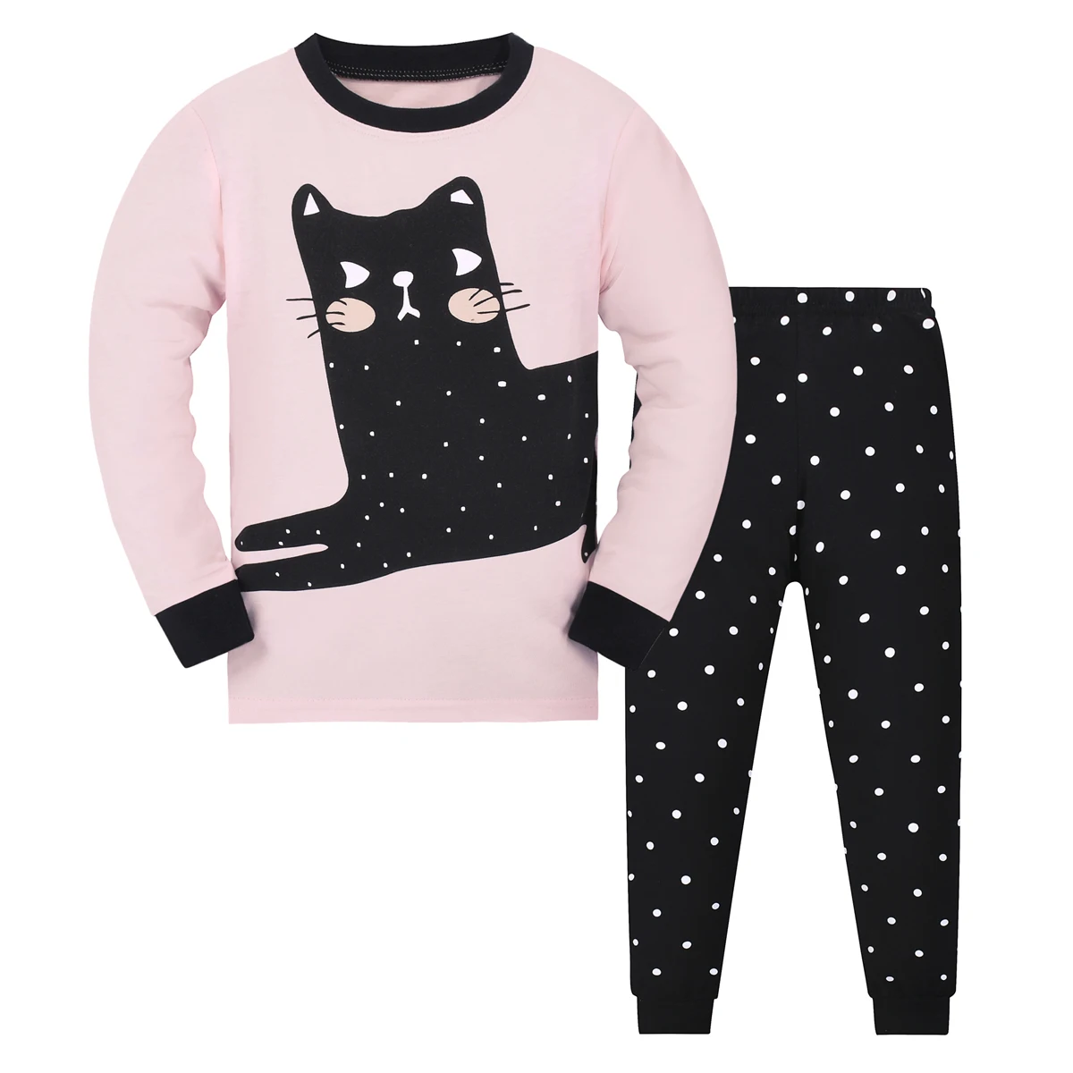 Mädchen-Pyjama, langärmelig, Kinder-Set, Pyjama für kleine Kinder, Nachtwäsche, Größe 2–9 Jahre – Detail 5