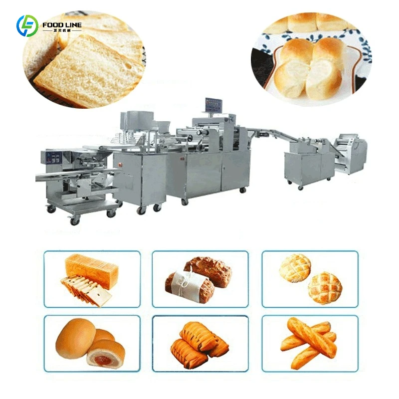 عمر خدمة طويل أوتوماتيكي بالكامل لخط إنتاج خبز الخبز لمصانع الأغذية الشعبية