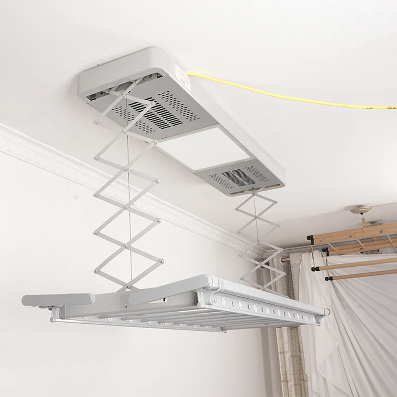 ماكينة طي الملابس الأوتوماتيكية ذات الجودة الممتازة، رف تجفيف الغسيل الكهربائي المثبت على السقف #5