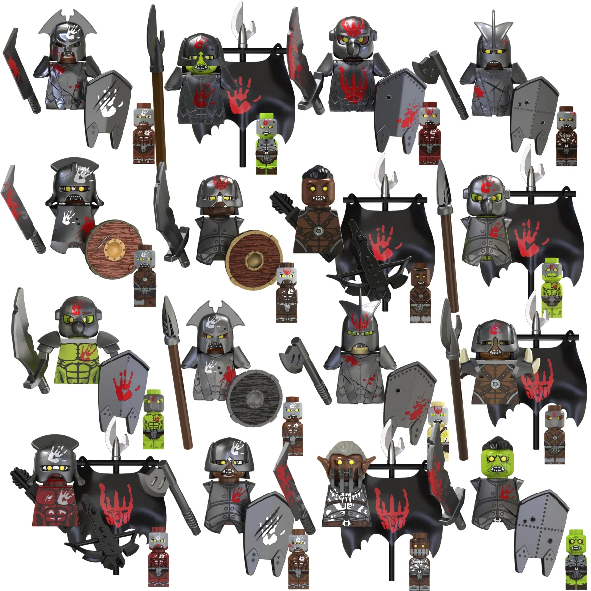 TV6409 TV6408 TV6407 Mini Action Figure Toys Orcs Dwarf Elves Rohan knight Army Wars Building Bricks Accessories Christmas Gifts