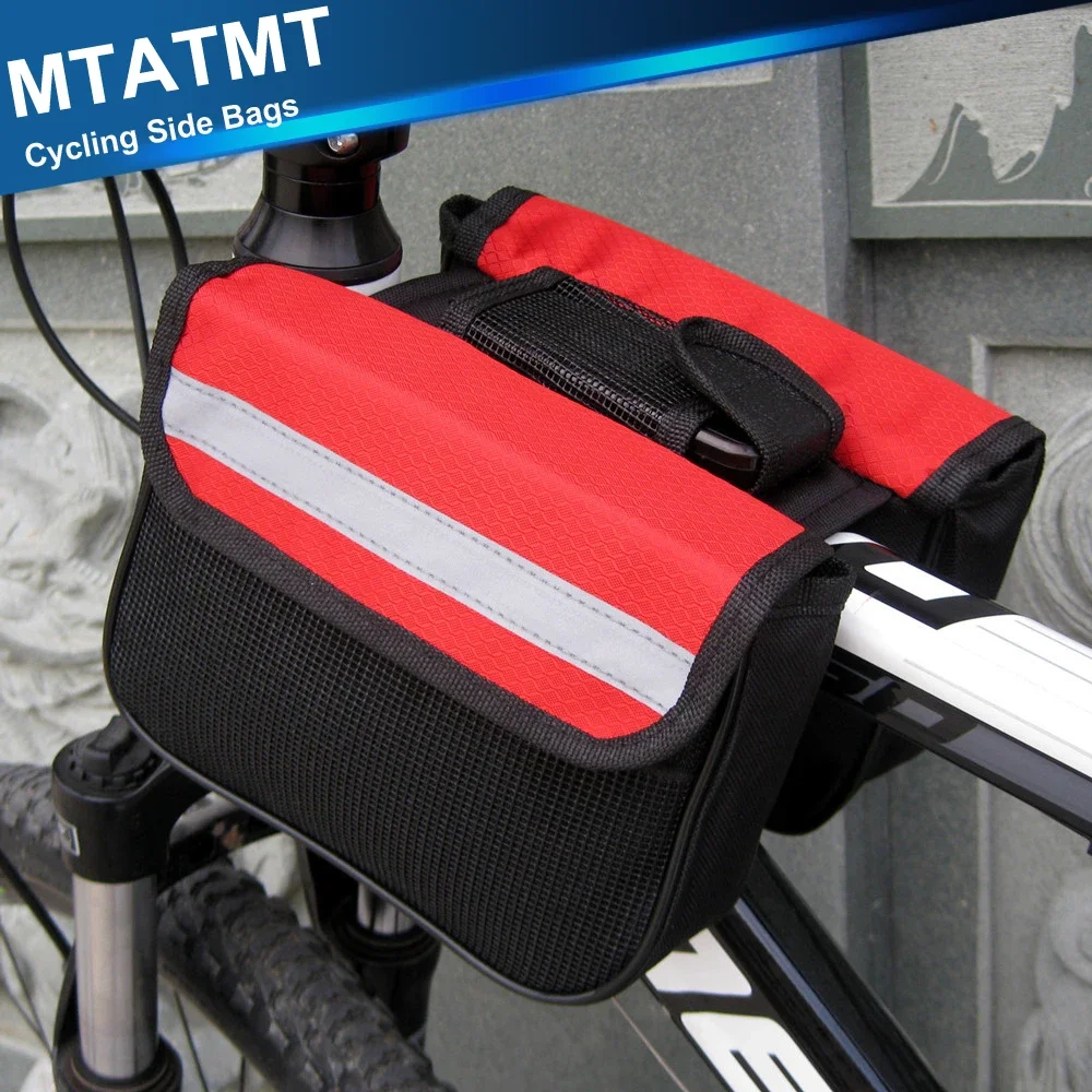 1Pcs Bike Front Frame Bag, Double-Sided Mountain Bike Bag, Top Tube Bike Bag, Bike Bags Handlebar, Bike Pouch