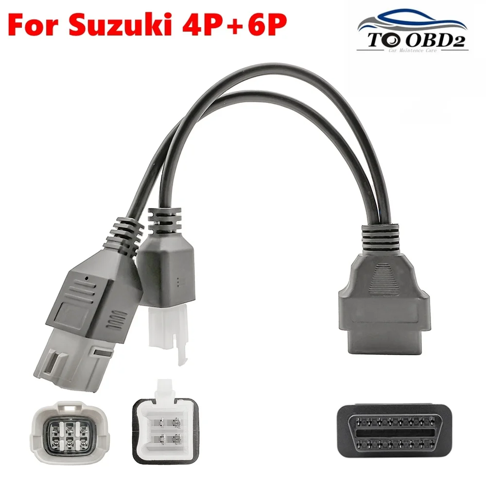 NEW For SUZUKI Motorcycle Wire Rods OBD2 For SUZUKI 4PIN+6PIN Cable Car Diagnostic  Connector Cable OBD Adapter Extension Cable