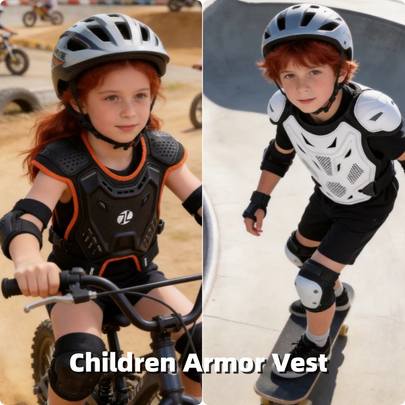 Children Youth Body Armor Vest Protection Motorcycle Motocross Chest Back Spine Protector Kid's Armor Protective Gear