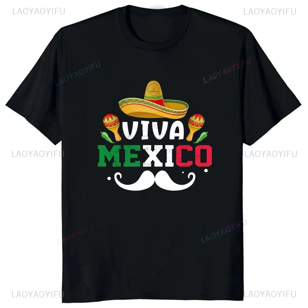 VIVI MEXICO- Celebrating Mexico's Independence Day Printed Shirt Street Casual Top, Men's Spring/summer Short-sleeved T-shirt