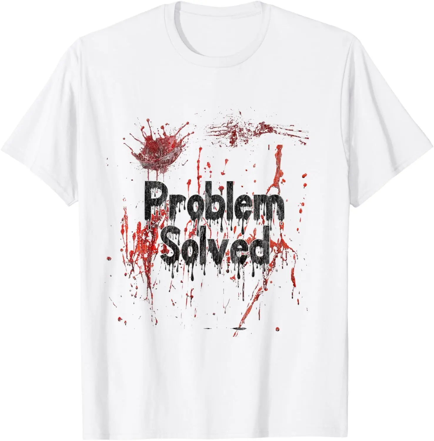 

Problem Solved Halloween Print Bloody T-Shirt