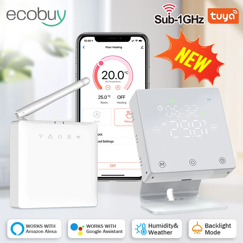 Tuya Wifi Thermostat Wireless For Gas Boiler RF Combi Battery Powered Thermostat Home Termostato Intelligente  Alexa Google Home