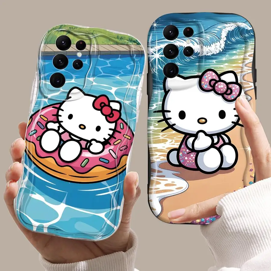 Soft Phone Cover Case for Samsung Galaxy S24 Plus S23+ S22 S21 S25 Ultra S24+ S23 FE S20 Water Hello Kityy