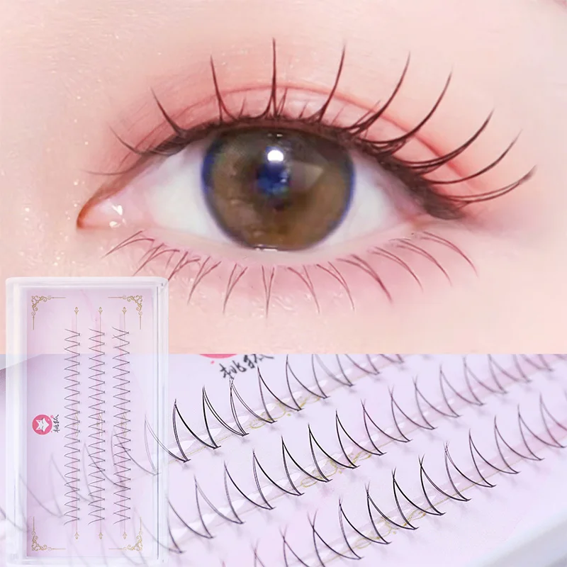 V-type Girl Group False Eyelashes Natural Simulation Japanese Cross Curl 8-11Mixed Fairy Grafted Individual Eye Lashes Extension