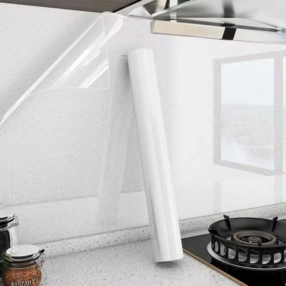Home Decoration Oil Proof Wall Protector Film Electrostatic Adsorption Transparent Wall Sticker Heat-resisting Wallpaper Kitchen