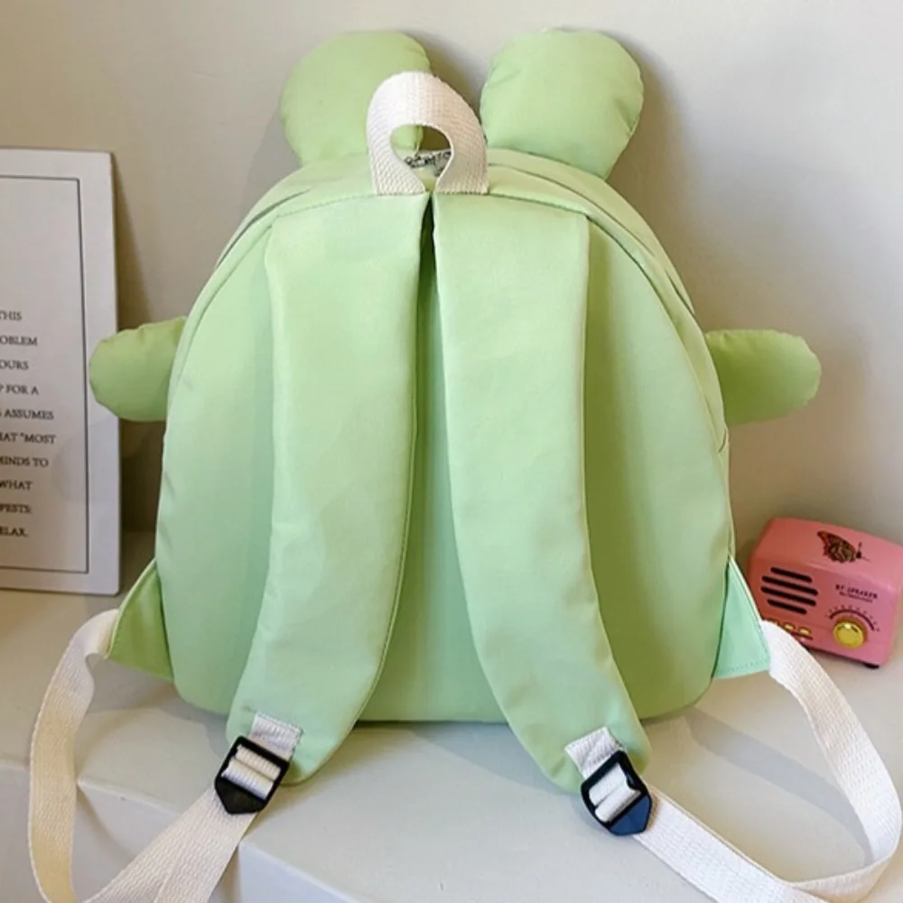 Nylon 3D Cartoon Frog Backpack Storage Bag Waterproof Y2K Children's Frog School Bag All-match Phone Bag