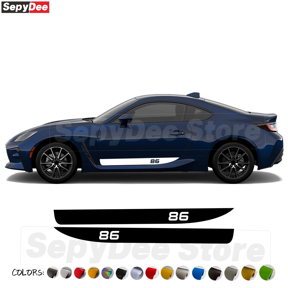 

2Pcs For Toyota GR86 Car Door Side Skirt Skirt Stickers Rocker Panel Stripes Vinyl Decal Car Accessories