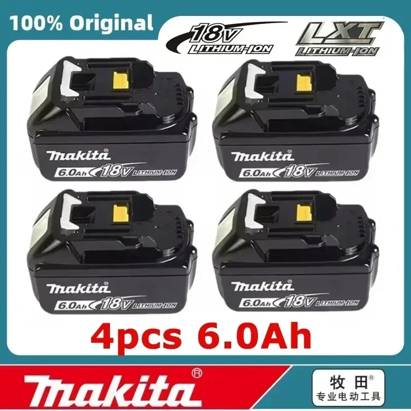 

100% Original Rechargeable Power Tool Battery 6.0Ah 18V BL1830 BL1850 BL1840 BL1860 BL1815，Replaceable LED Makita Lithium-ion