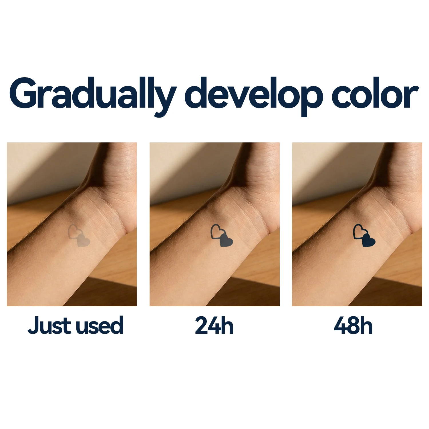 2 Sheets Semi-permanent Tattoos,Realistic couple tattoos,Last 7-15 Days,Waterproof Non-reflective Temporary Tattoo Stickers