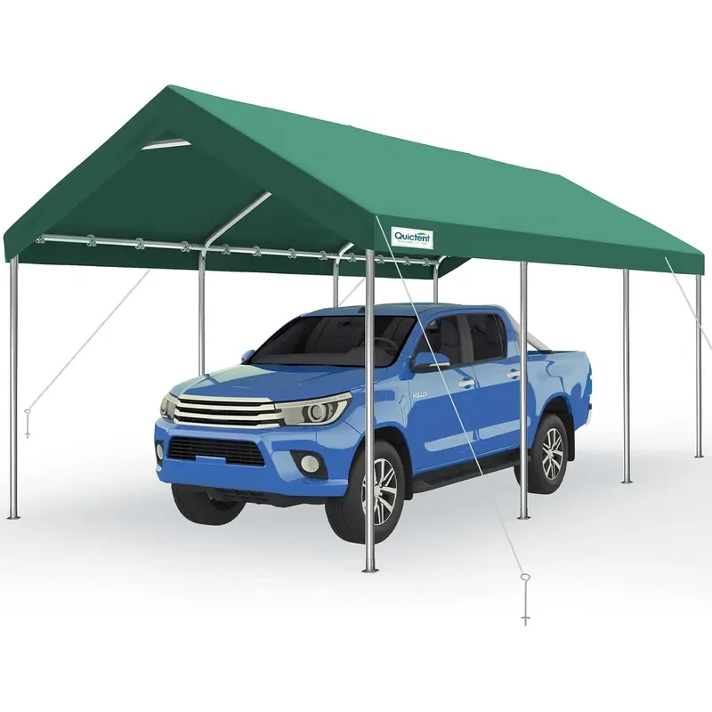 10x20 ft Heavy Duty Carport Canopy Galvanized Car Tent Outdoor Garage Boat Shelter with Reinforced Structure with Hanging