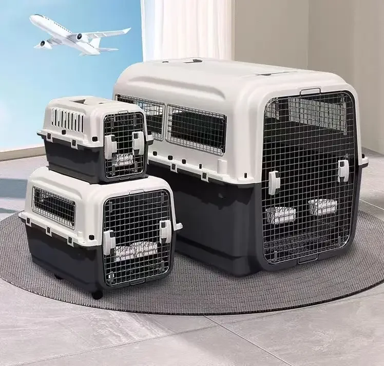 Dropping Shipping Airline Approved Businesslarge Dog Cage Stainless Strong Kennels Pet House Durable Cat Carrier