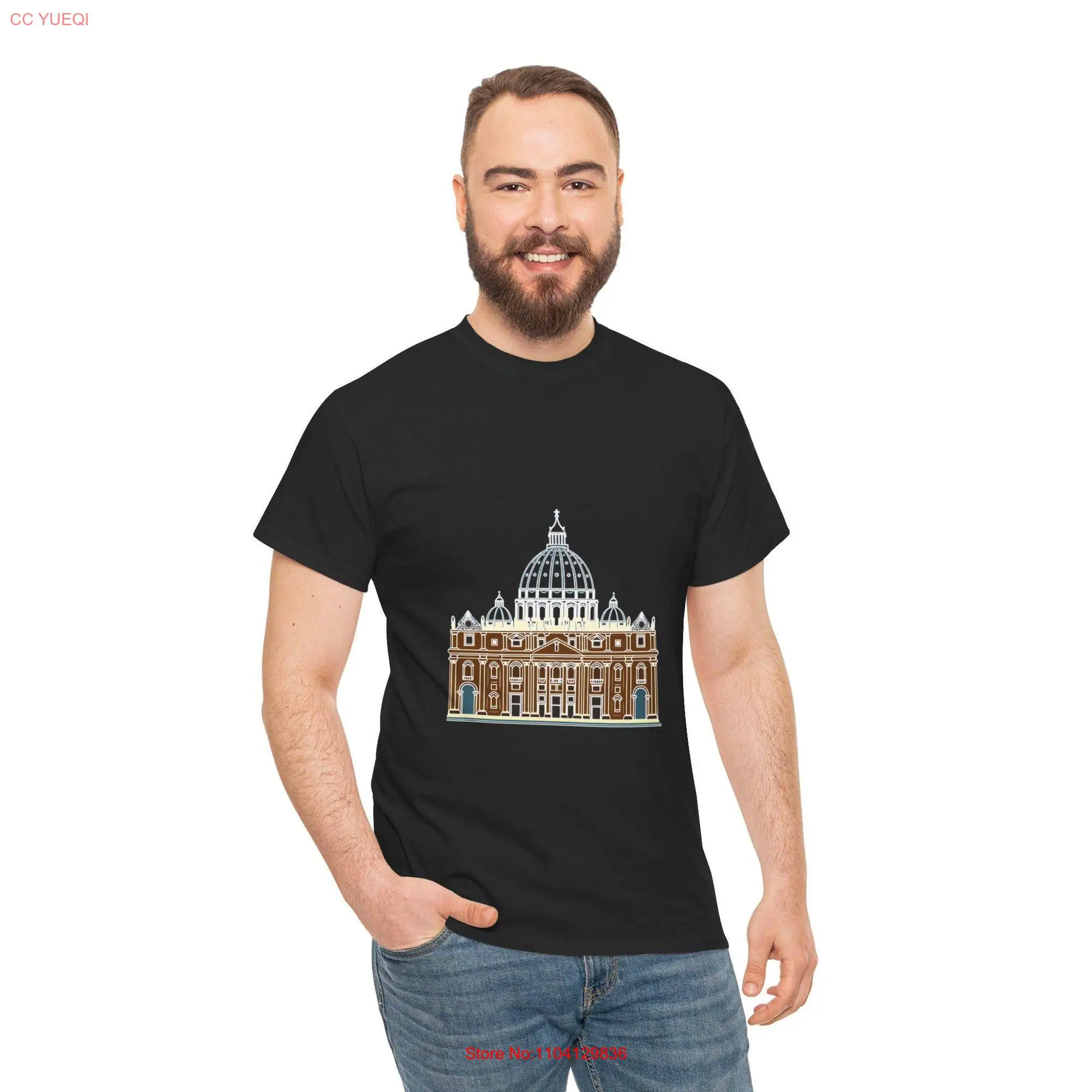 St Peter's Basilica Heavy Cotton T Shirt Classic Comfortable Stylish Soft Casual Wear Great Idea long or short sleeves