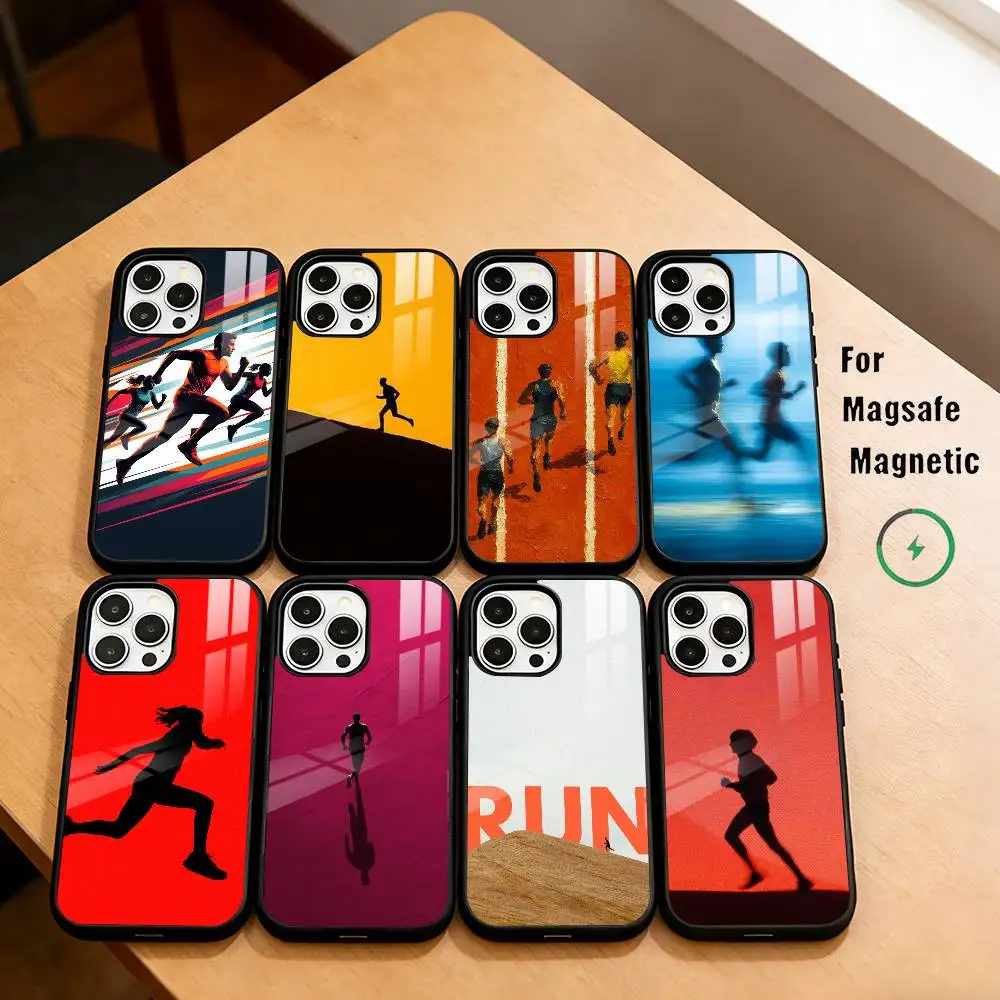 

R-Run a M-Marathon Phone Case For iPhone17,16,15,14,13,12,11 Plus,Pro Magnetic with Magsafe Wireless Charging