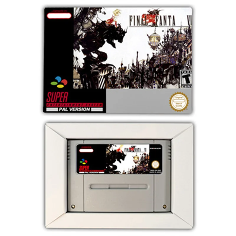 خرطوشة ألعاب مع صندوق البيع بالتجزئة ، وحدة تحكم ألعاب الفيديو ، Fantasy VI 6 ، EUR ، الولايات المتحدة الأمريكية ، 16 بت ، بطاقة ألعاب آر بي جي