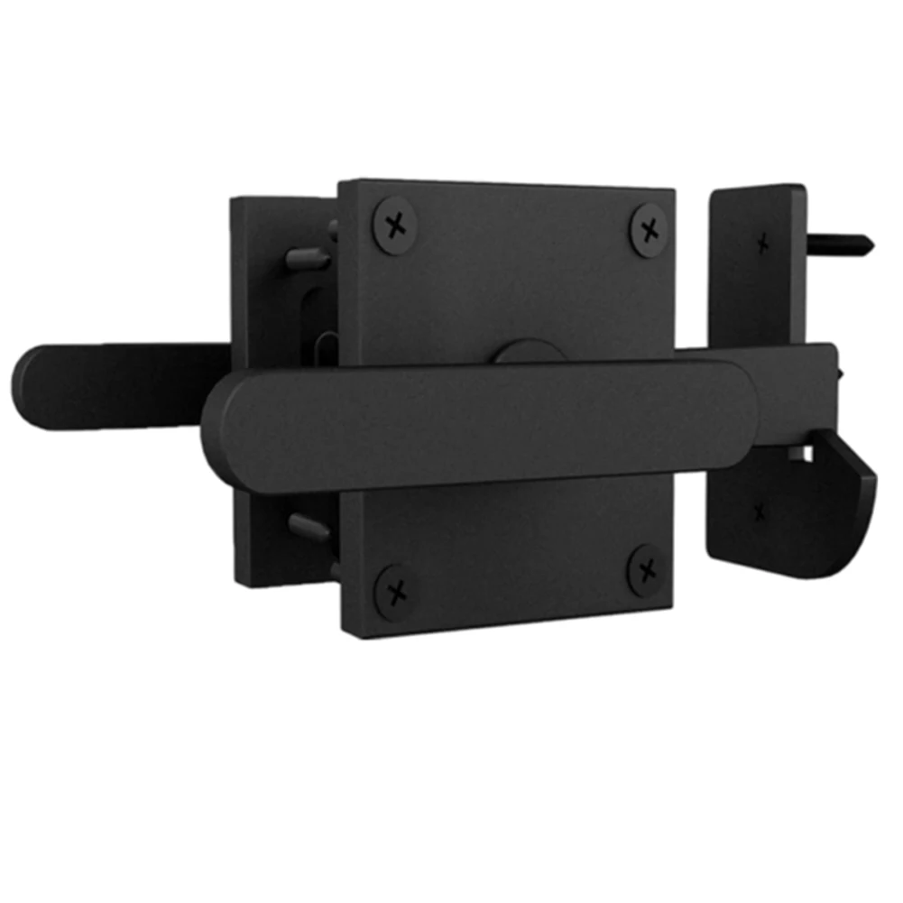 Duty Black Aluminum Sided Barn Door Latch With Pin Lock For Garden Wooden Gate Security And Pet Safety Fixture