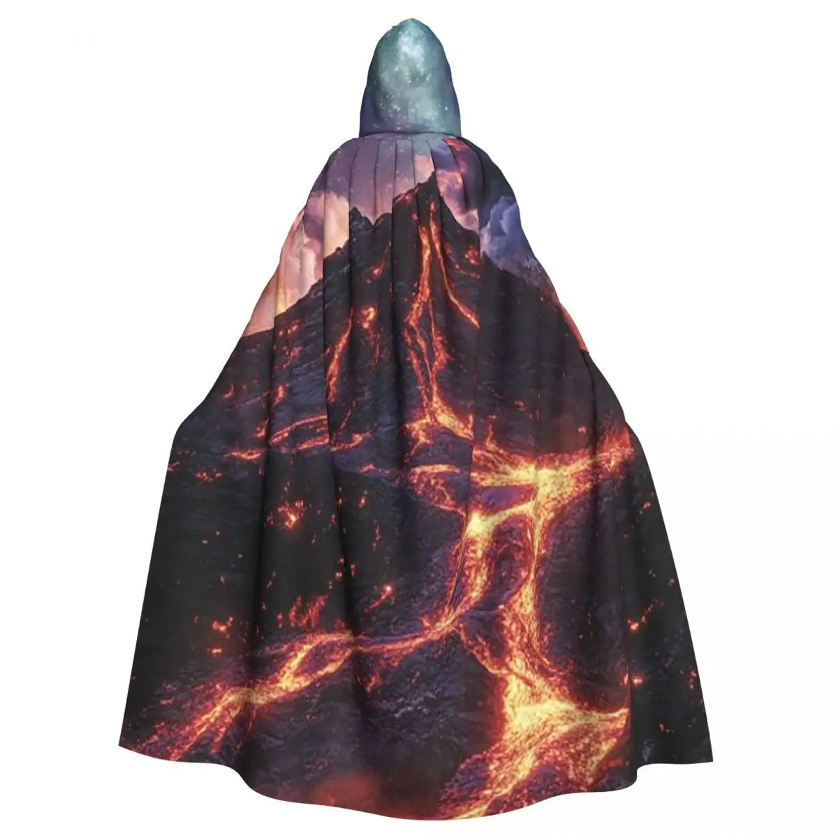 

Длинный плащ с капюшоном Volcano Eruption At Night, средневековый костюм ведьмы, накидка для косплея, накидка на Хэллоуин, вампир, для взрослых, унисекс