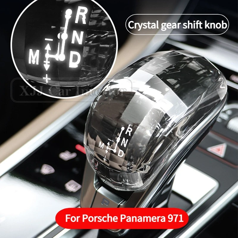 

Car CNC Crystal Gear Shift Konb Shifter Handle Cover Trim Fit for Porsche 971 Panamera 2017-2023 Automatic Interior Modificatio