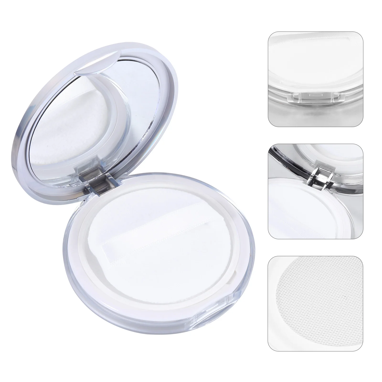 

2 Pcs Empty Powder Box Small Container Label Loose Travel Plastic Compact Case Foundation Work