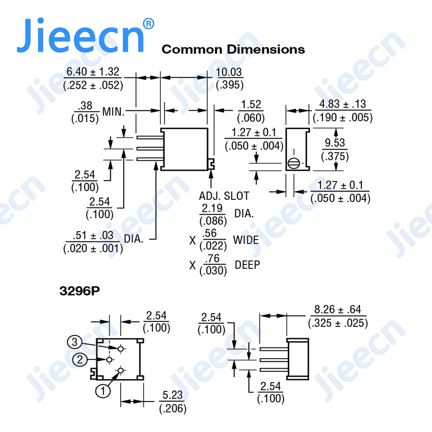 50PCS 3296P 100R-1M Trimming Potentiometer Chinese High Quality 3296P-1-101 201 501 102 202 502 103 203 503 104 204 504 105 10K