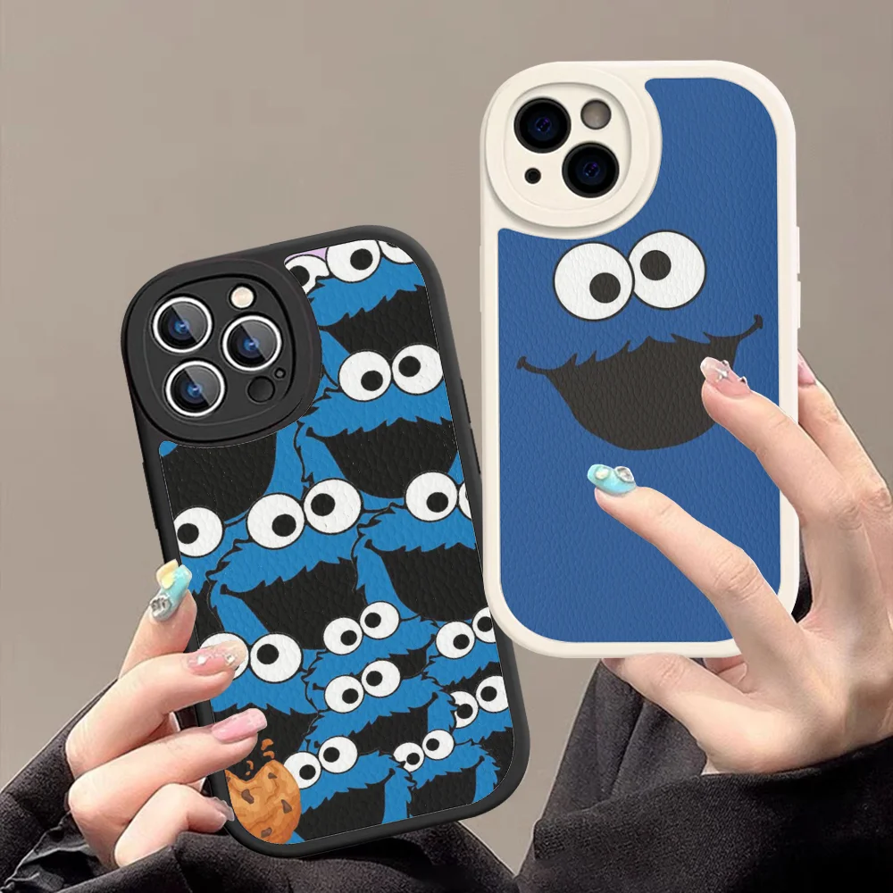 Cartoon C-Cookies M-Monster Etui na telefon z twardej skóry do iPhone'a 16 15 14 13 12 Mini 11 14 Pro Max Xs X Xr 7 8 Plus Fundas