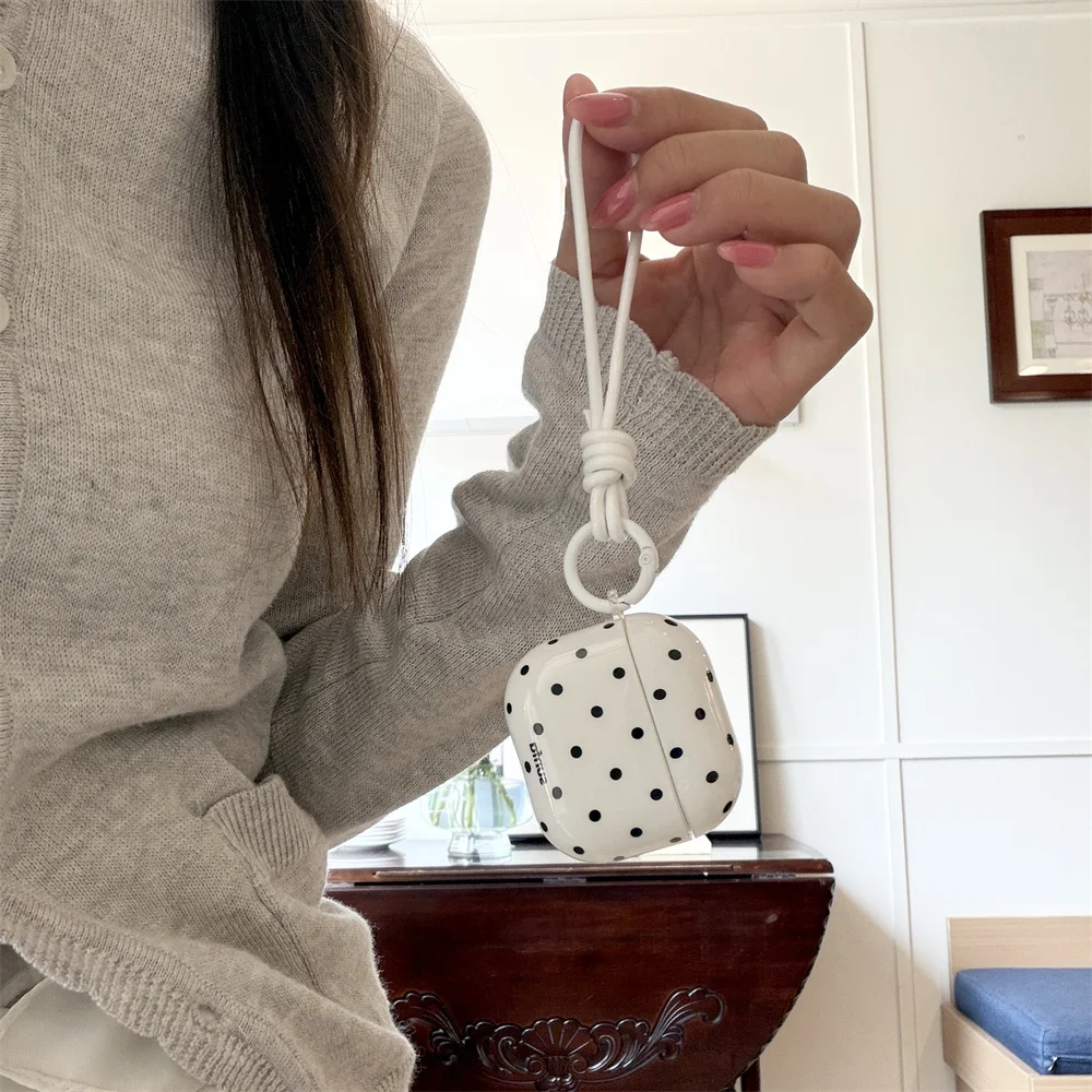 Glänzende Silikon-Schutzhülle mit Polka Dots für AirPods 4 Pro 3 2 1 Pro3 Pro2 Kabellose Kopfhörer Ultra Dünne Schutzhülle