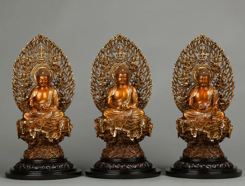 TOP GOOD High grade Buddha figure HOME hall TOP  Protection Buddhism gold-plated bronze buddha figure statue