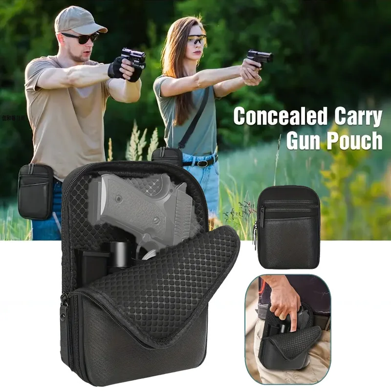 Outdoor Men's Crossbody Bag, Large Capacity Hidden Waterproof PU Pistol Storage Bag, Shoulder Bag Bags for Men  Sling Bag Men
