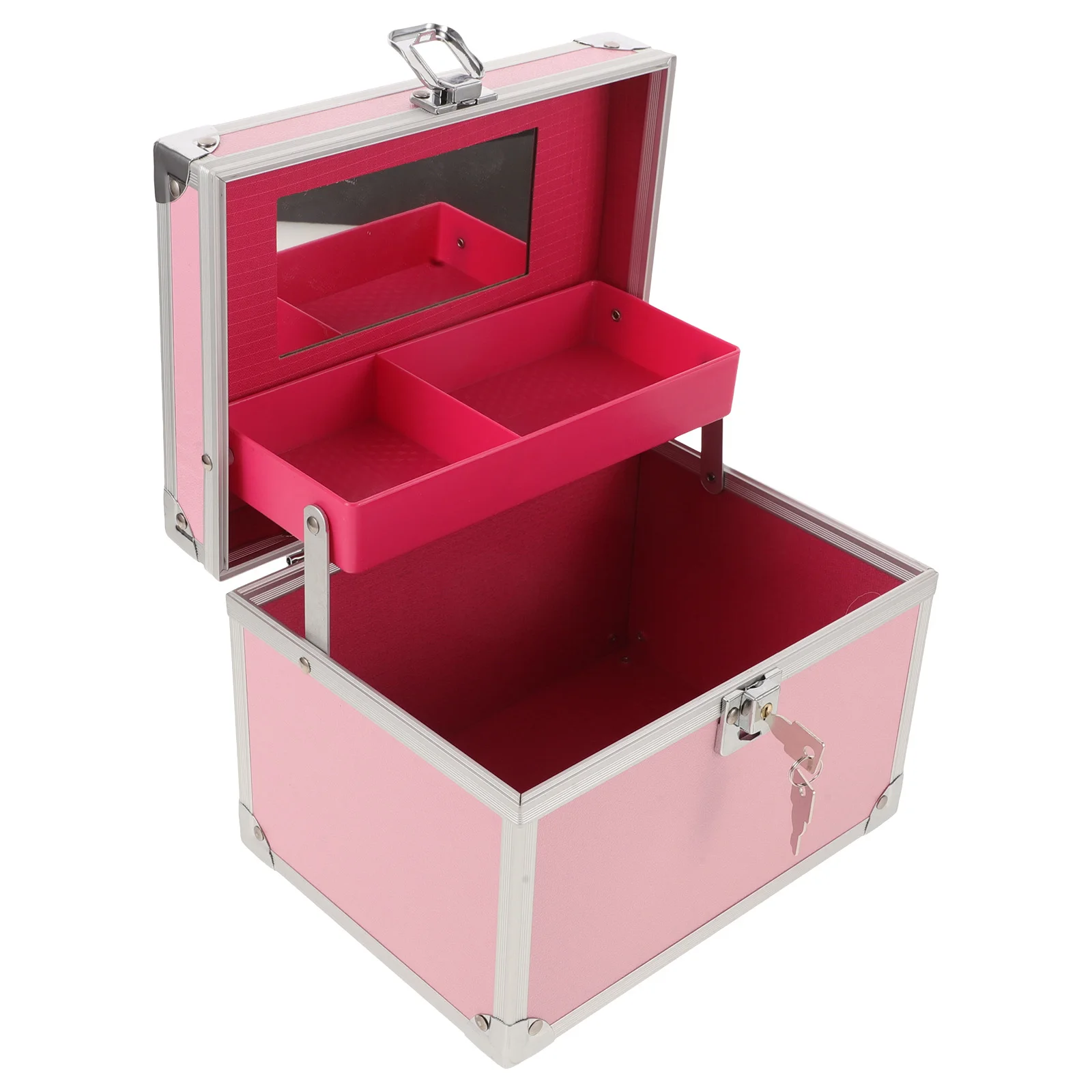 

Metal Tool Box Layered Organizer Portable Case with Handle for Tools Accessories and Sundries Storage Massage Tool Box