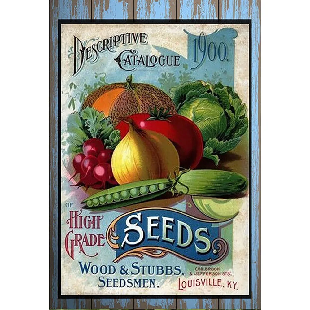 Catálogo de semillas de 1900, letrero de estaño de Metal de estilo Vintage para el hogar, sala de estar, cocina, comedor, dormitorio, granja