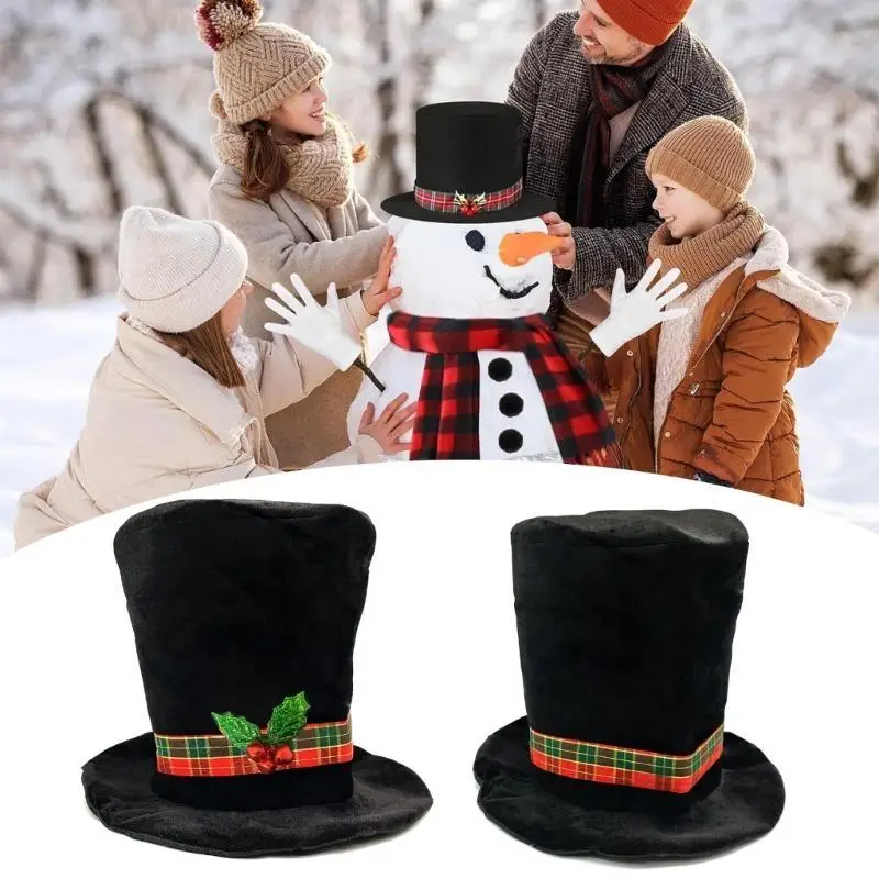 

A52E Joyfulness Christmas Thick Hats Plush Christmas Hats Thickened Warm Santa Hats for Festives Event