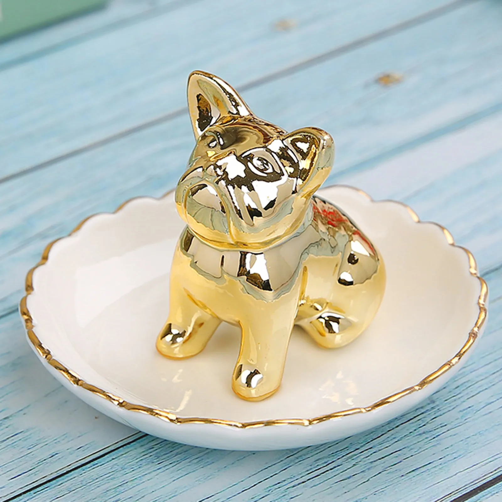 

Керамическая подставка-органайзер для колец и серег, декоративная тарелка для хранения, подставка для макияжа и ключей, подставка для демонстрации украшений, 1 шт.