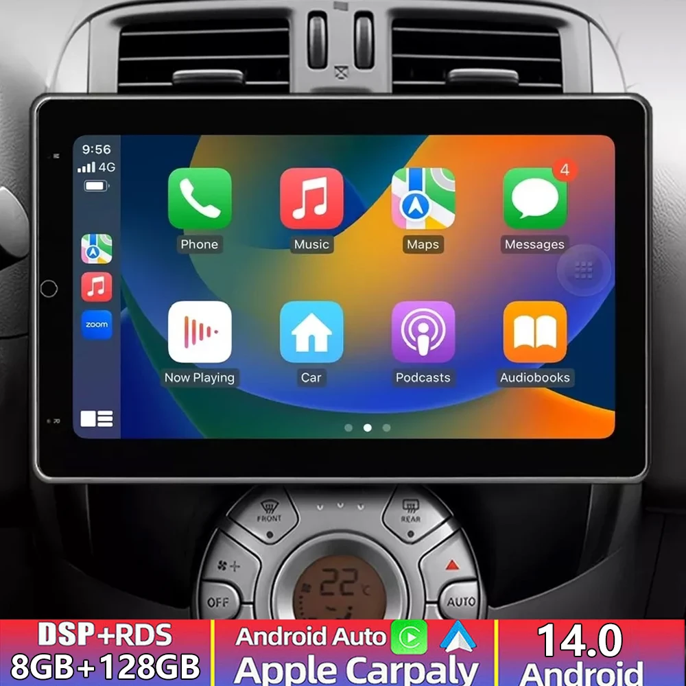 Wireless CarPlay Android 14 Car Radio Universal 90 degrees Rotatable Screen Stereo Video Multimedia Player GPS Navi RDS
