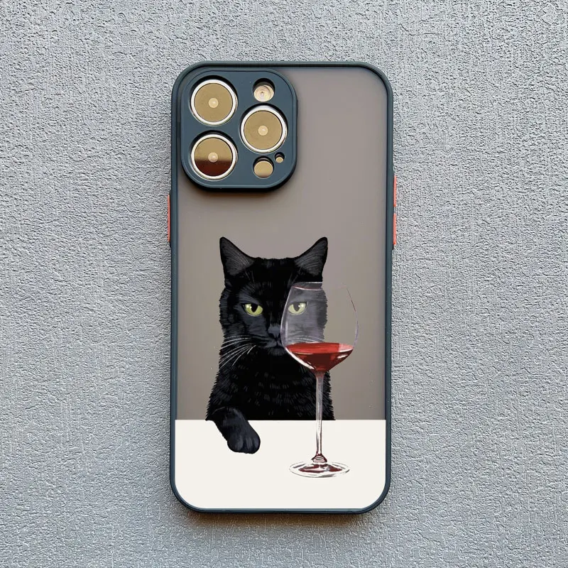 Süße Katze Becher Trinken Paar Handyhülle für iPhone 17 12 11 Pro Max 16 15 14 13 Pro Max Mini X XR X 16 15 Plus stoßfeste Abdeckung – Detail 3