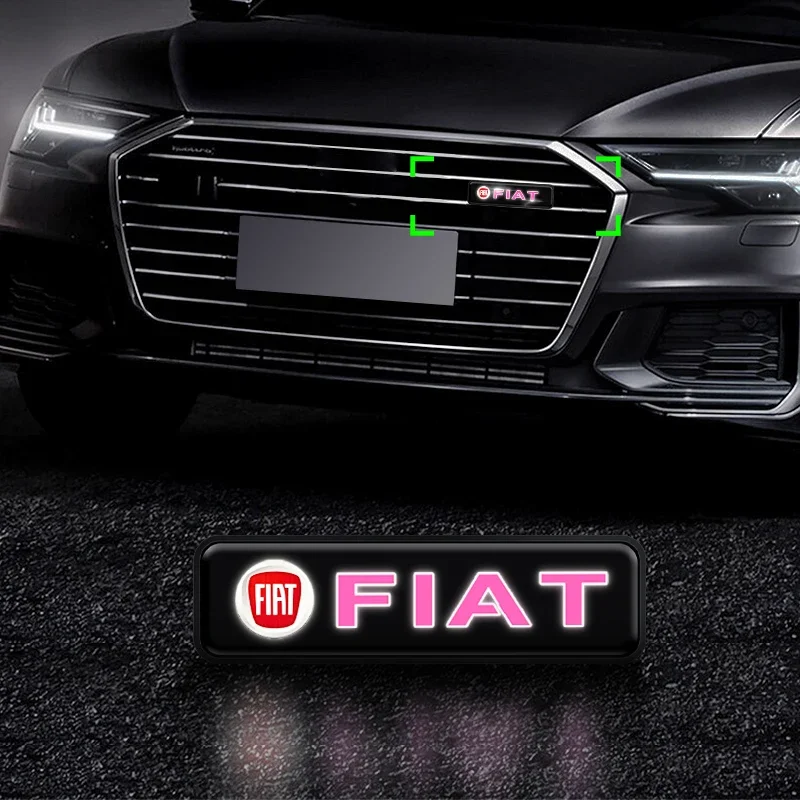 LED-Frontgrill-Emblem Dekorative Autobeleuchtung für Fiat Punto Abarth 500 Stilo Ducato Palio Bravo Doblo Auto-Zubehör