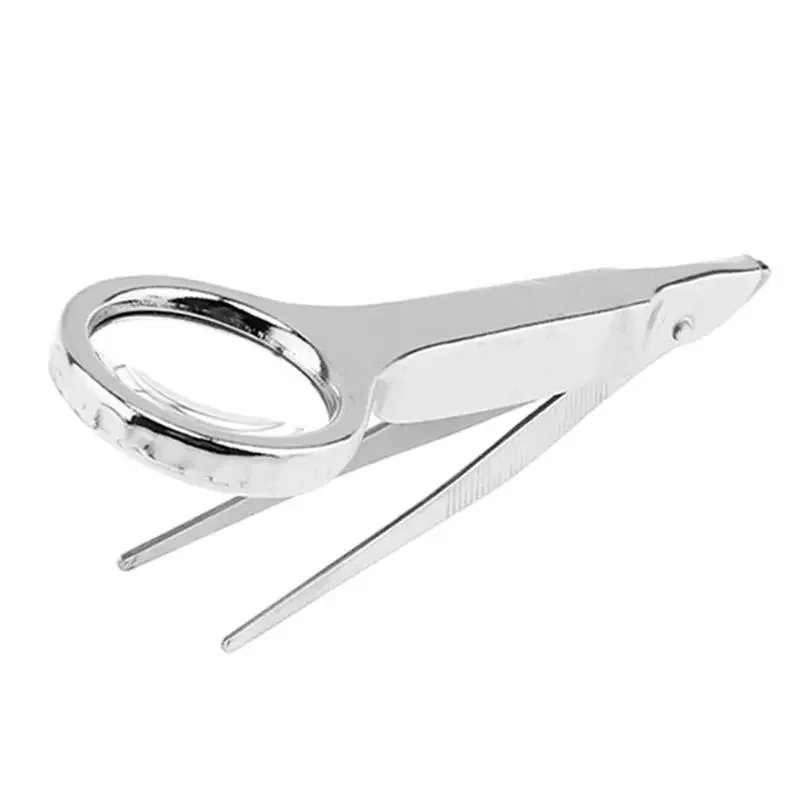 10X Handheld Tweezers Magnifying Glass Portable Stainless Steel Magnifier Precision Tweezers Loupe Optical Magnifier