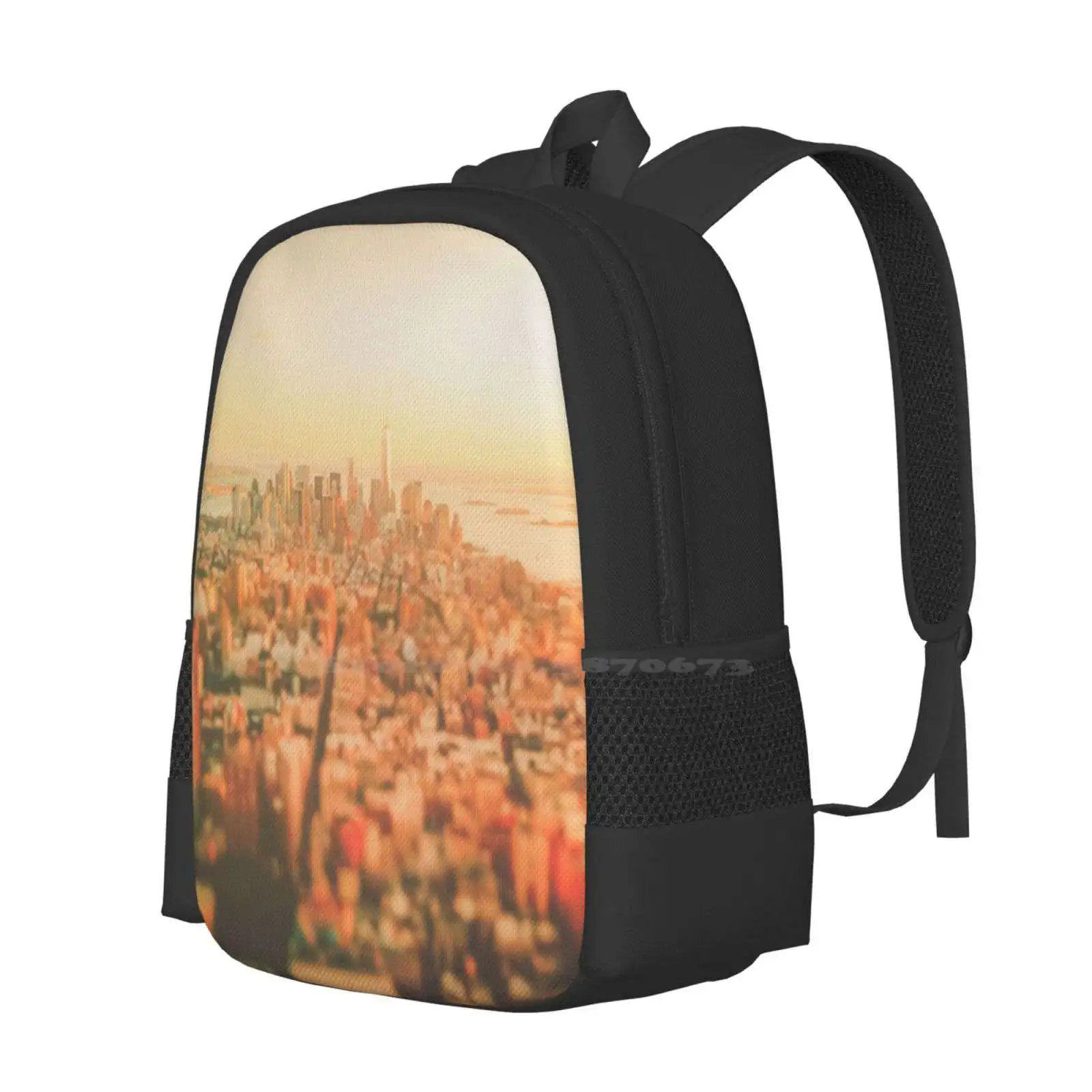 New York City-Skyline At Sunset Hot Sale Backpack Fashion Bags Cityscape Nyc Skyline New York City Skyline Manhattan 1 Wtc One